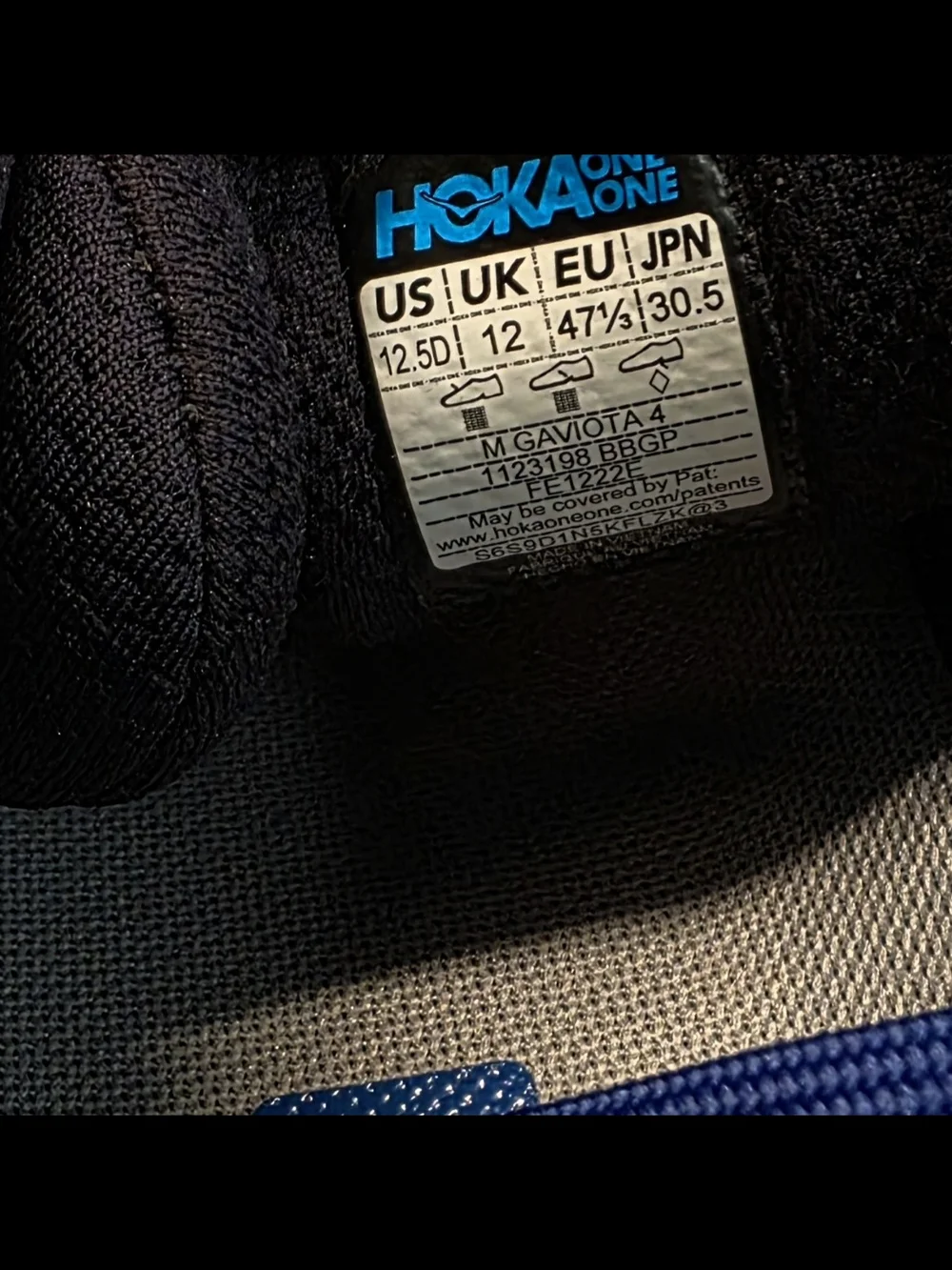 New Hoka One One GAVIOTA 4 Running Shoes BLUE 1123198 Men's Size 12.5D